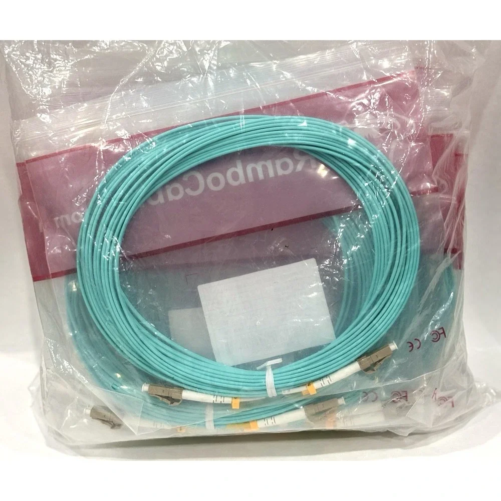 Lot of 10 RamboCables LC/UPC Duplex OM3 Multimode Fiber Cable 33ft 10m LSZH New